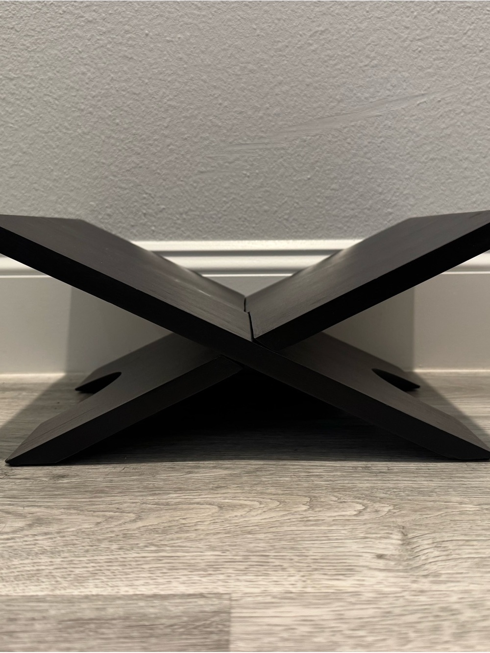 Foldable X-Style Black Wooden Book Stand